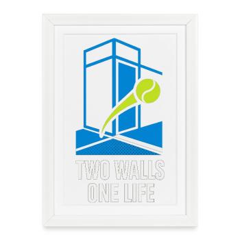 Deux Murs, Une Vie, Match de Tennis - Affiche encadrée (27 × 37 cm) - blanc - Devant