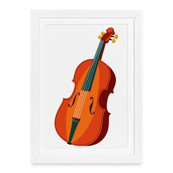 Contrebasse - Affiche encadrée (27 × 37 cm) - blanc - Devant
