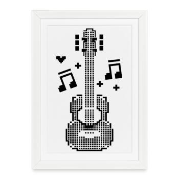 ukulélé - Affiche encadrée (27 × 37 cm) - blanc - Devant