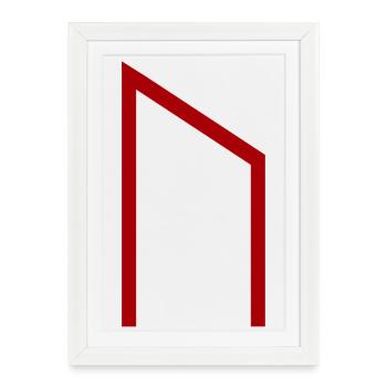 Uruz Rune Red – Viking Futhark Norse - Framed poster (27 × 37 cm) - white - Front