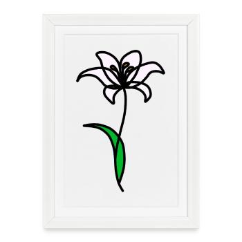 Minimalist Lily - Framed poster (27 × 37 cm) - white - Front