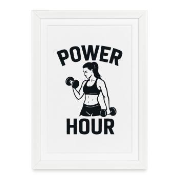 Power Hour Fitness Icon - Framed poster (27 × 37 cm) - white - Front