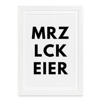 MRZ_LCK_EIER - Gerahmtes Poster (27 × 37 cm) - Weiß - Vorne