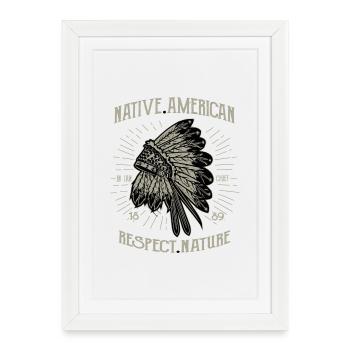 Nature amérindienne - Affiche encadrée (27 × 37 cm) - blanc - Devant