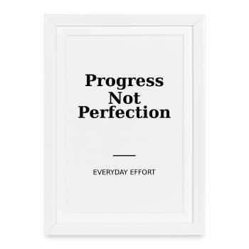 progress not perfection - Framed poster (27 × 37 cm) - white - Front