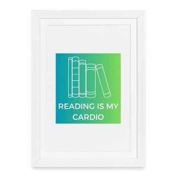 Reading is my cardio - Framed poster (27 × 37 cm) - white - Front
