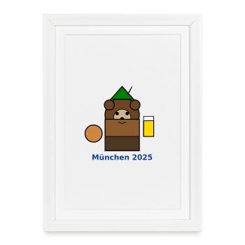 München2025 Bären-Logo - Framed poster (27 × 37 cm) - white - Front