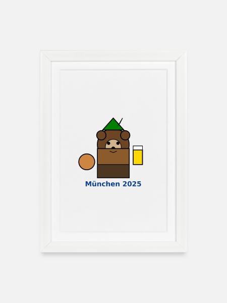 München2025 Bären-Logo - Affiche encadrée (27 × 37 cm) - blanc