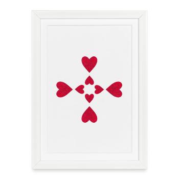 Glittering Cross Hearts - Framed poster (27 × 37 cm) - white - Front
