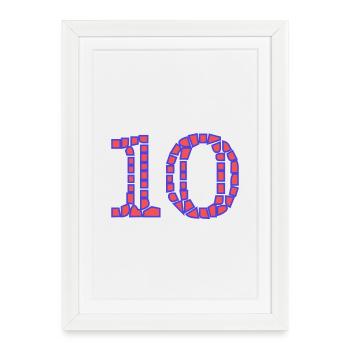 10. 10 ANS. 10e ANNIVERSAIRE. ANNIVERSAIRE 10 ANS. - Affiche encadrée (27 × 37 cm) - blanc - Devant