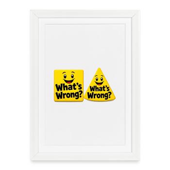 What is wrong? Yellow block design - Framed poster (27 × 37 cm) - white - Front