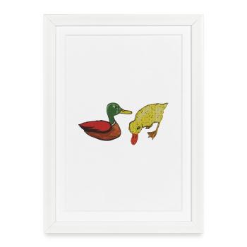 enten freundschaft - Gerahmtes Poster (27 × 37 cm) - Weiß - Vorne