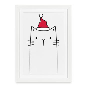 Cat Nicholas Christmas cap gift idea - Framed poster (27 × 37 cm) - white - Front