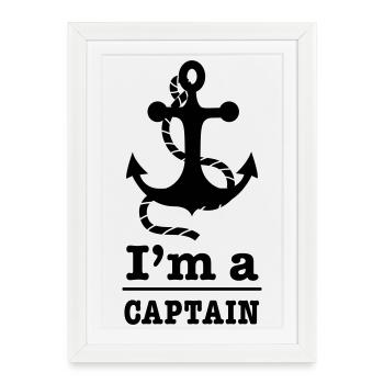 capitaine - Affiche encadrée (27 × 37 cm) - blanc - Devant