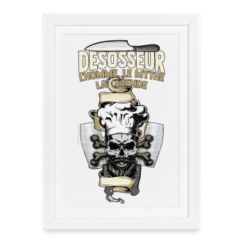 desosseur - Affiche encadrée (27 × 37 cm) - blanc - Devant