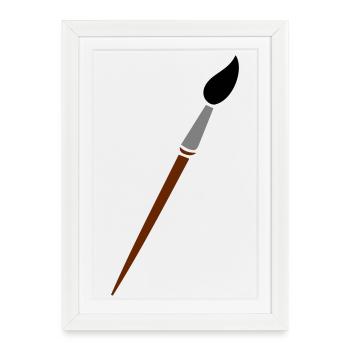 pinceau - Affiche encadrée (27 × 37 cm) - blanc - Devant