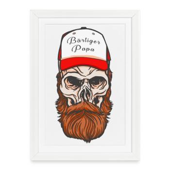 Papa barbu - Affiche encadrée (27 × 37 cm) - blanc - Devant