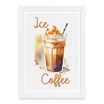 Café glacé - Affiche encadrée (27 × 37 cm) - blanc - Devant
