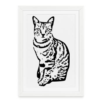 Cat Kitten Tiger Cat Cat Shirt Gift - Framed poster (27 × 37 cm) - white - Front