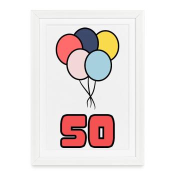 50. 50 YEARS. 50th ANNIVERSARY. 50 YEARS ANNIVERSARY. - Framed poster (27 × 37 cm) - white - Front