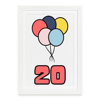 20. 20 YEARS. 20th ANNIVERSARY. 20 YEARS ANNIVERSARY. - Framed poster (27 × 37 cm) - white - Front