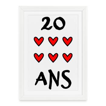 20. 20 YEARS. 20th ANNIVERSARY. 20 YEARS ANNIVERSARY. - Framed poster (27 × 37 cm) - white - Front
