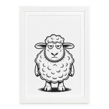 Lower Austria – Grumpy Sheep Humor Design - Framed poster (27 × 37 cm) - white - Front