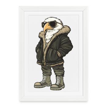 Harpie oiseau frais hiver - Affiche encadrée (27 × 37 cm) - blanc - Devant