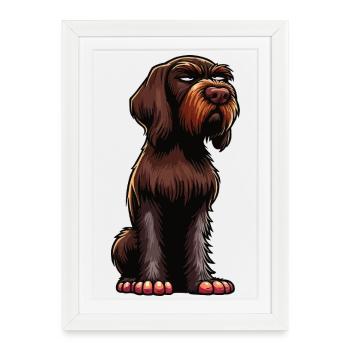German Wirehaired German Wirehaired Owner - Framed poster (27 × 37 cm) - white - Front
