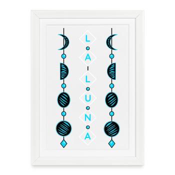 Moon phases - Framed poster (27 × 37 cm) - white - Front