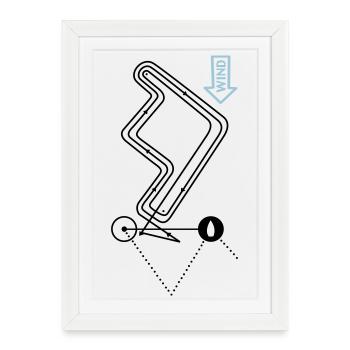 Regatta Course Sailing Regatta Course Sailing Course - Framed poster (27 × 37 cm) - white - Front