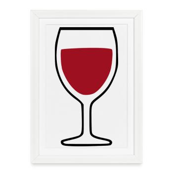 Vin, Vin, Verre de Vin, Vin Rouge - Affiche encadrée (27 × 37 cm) - blanc - Devant