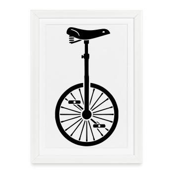 Unicycle Bicycle Circus Acrobatics - Framed poster (27 × 37 cm) - white - Front