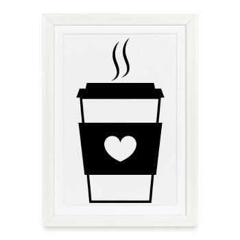 Tasse de café - Affiche encadrée (27 × 37 cm) - blanc - Devant