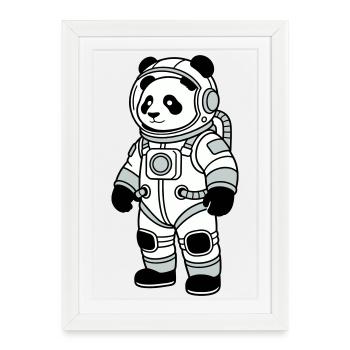 Combinaison spatiale panda bear - Affiche encadrée (27 × 37 cm) - blanc - Devant