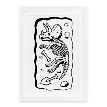 Os du tricératops - Affiche encadrée (27 × 37 cm) - blanc - Devant