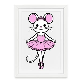 ballerina mouse - Framed poster (27 × 37 cm) - white - Front