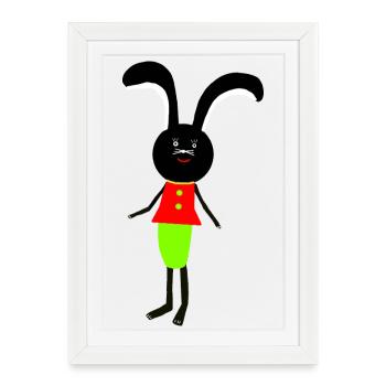 Bunny Kids Bunnies Easter - Framed poster (27 × 37 cm) - white - Front