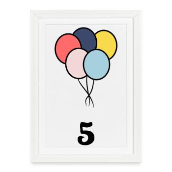 5. ANNIVERSAIRE. 5 ANS. 5e ANNIVERSAIRE - Affiche encadrée (27 × 37 cm) - blanc - Devant