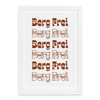 Retro Berg Frei Mountain Typography - Gerahmtes Poster (27 × 37 cm) - Weiß - Vorne