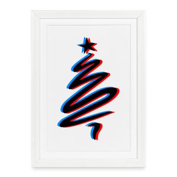 Sapin ombré - Affiche encadrée (27 × 37 cm) - blanc - Devant