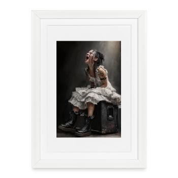 Rocker bride in rough style - Framed poster (27 × 37 cm) - white - Front