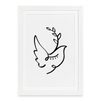 Colombe de la paix - Affiche encadrée (27 × 37 cm) - blanc - Devant