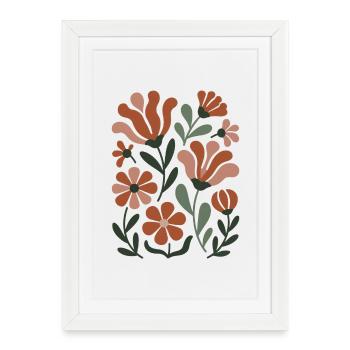 Fleurs sauvages bohèmes – Harmonie fleurie - Affiche encadrée (27 × 37 cm) - blanc - Devant