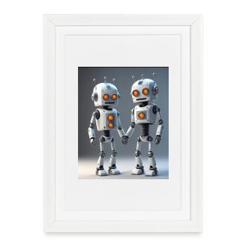 Robot Couple - Framed poster (27 × 37 cm) - white - Front