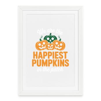 Les citrouilles les plus heureuses du champ - Affiche encadrée (27 × 37 cm) - blanc - Devant