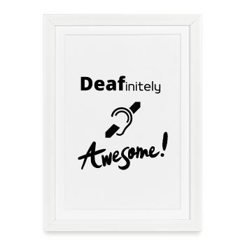 Tee shirt sourd - Affiche encadrée (27 × 37 cm) - blanc - Devant