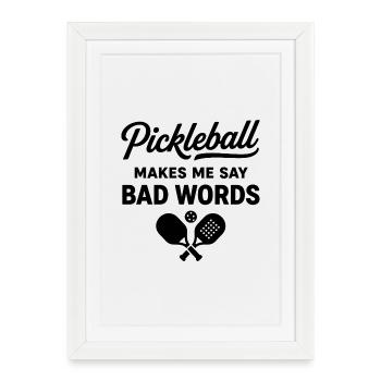 Pickleball Passion | Joueur et Humour Sportif - Affiche encadrée (27 × 37 cm) - blanc - Devant