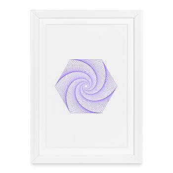 Spiral in hexagonal pattern - Framed poster (27 × 37 cm) - white - Front