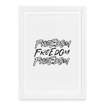 Triple Freedom Graffiti Font - Framed poster (27 × 37 cm) - white - Front
